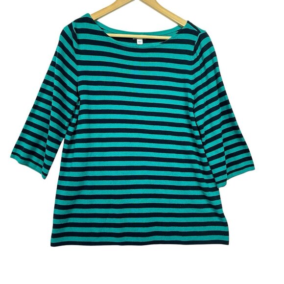 J. Jill Striped Sweater Women's Size Medium 3/4 Sleeve Round Neck - Picture 1 of 5
